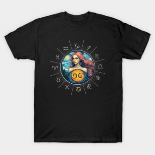 ZODIAC Cancer - Astrological CANCER - CANCER - ZODIAC sign - Van Gogh style - 2 T-Shirt